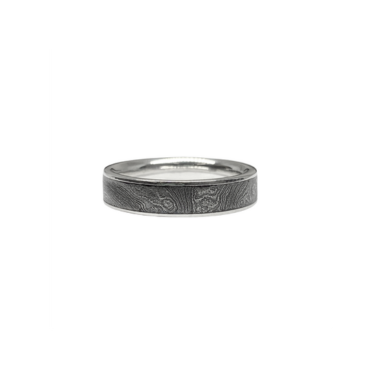 Twist Damascus & Silver Rails, 5mm